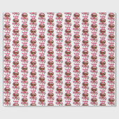 Papier Cadeau Adorable Fille Africaine Américaine & Chiot Noël (Plat)