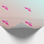 Papier Cadeau Adorable Flamants roses Roses En Amour (Coin)