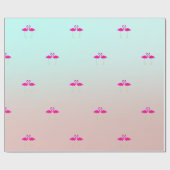 Papier Cadeau Adorable Flamants roses Roses En Amour (Plat)