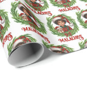 Papier Cadeau Adorable garçon afro-américain à Noël (Coin rond)