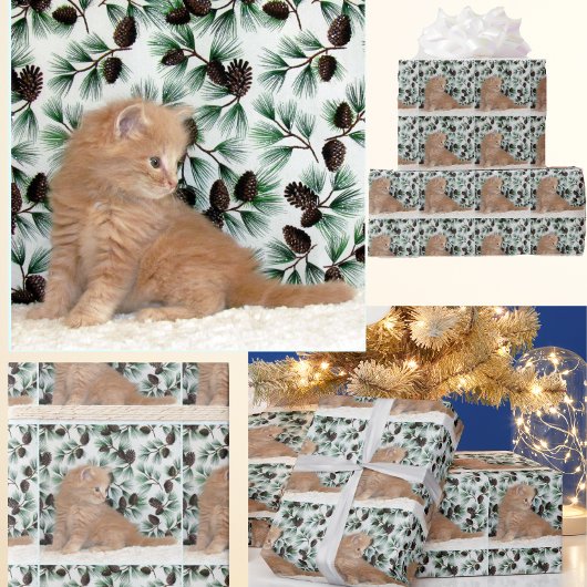 Papier Cadeau Adorable Ginger Kitten - Noël de chat