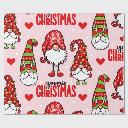 Papier Cadeau Adorable Gnome Gnomie Christmas Holiday Pattern (Plat)