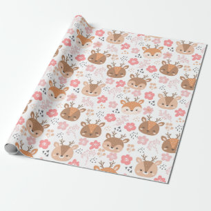 Papier Cadeau Adorable Motif de cerfs