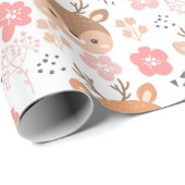 Papier Cadeau Adorable Motif de cerfs (Coin rond)