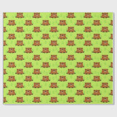 Papier Cadeau Adorable Motif de la marmotte de bois (Plat)