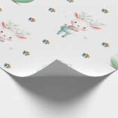 Papier Cadeau Adorable Noël Pastel Deer en blanc (Coin)