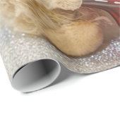 Papier Cadeau Adorable ours en peluche Santa Hat, Vacances (Coin rond)