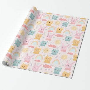Papier Cadeau Adorable Pastel Motif animal