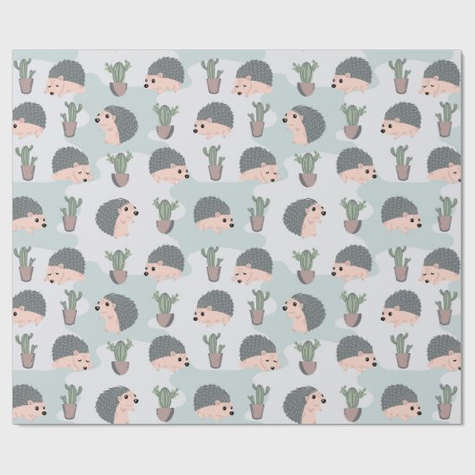 Papier Cadeau Adorable Petit Hérisson (Plat)