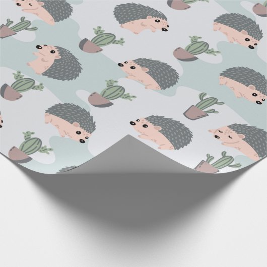 Papier Cadeau Adorable Petit Hérisson (Coin)
