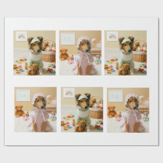 Papier Cadeau Adorable Puppies in Baby Clothes Unisex