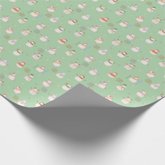 Papier Cadeau Adorable Snowmen Pattern | Cozy Christmas Vibes (Coin)