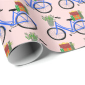 Papier Cadeau Adorable Vélos de Noël Vacances cadeaux de Noël (Coin rond)