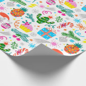 Papier Cadeau Adorables Chats De Noël Cactus Et Ananas (Coin)