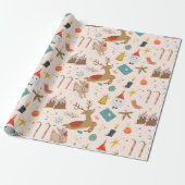 Papier Cadeau Adorables Lapins De Noël Et Rennes (Déroulé)