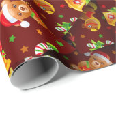 Papier Cadeau Adorables Noël [3D] Ours Et Chevaux Rocheux (Coin rond)