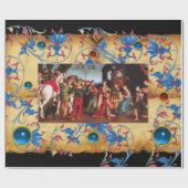 PAPIER CADEAU ADORATION DE MAGI CHRISTMAS PARCHEMENT FLORAL, GEM (Plat)