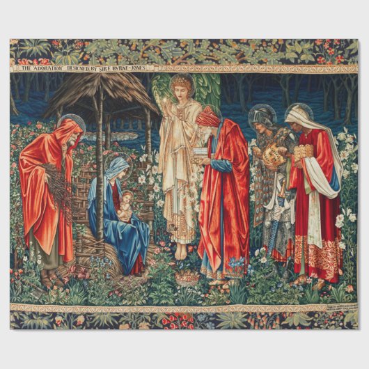 Papier Cadeau ADORATION DE MAGI Morris, Noël de Burne-Jones (Plat)
