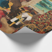 PAPIER CADEAU ADORATION DE MAGI, PARCHEMENT NATIVITÉ DE NOËL (Coin)