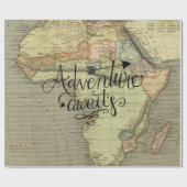 Papier Cadeau Adventure Attend la carte de l'ancien monde (Plat)