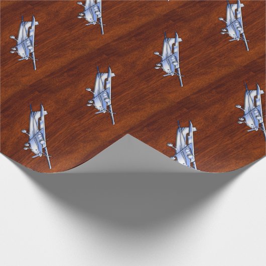 Papier Cadeau Aéronef Classique Chrome Cessna Flying Mahogany (Coin)