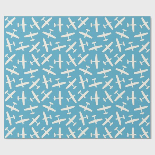 Papier Cadeau Aéronef élégant Rétro Plain Motif d'anniversaire b (Plat)