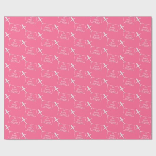 Papier Cadeau Aéronef pilotant un drapeau d'anniversaire personn (Plat)