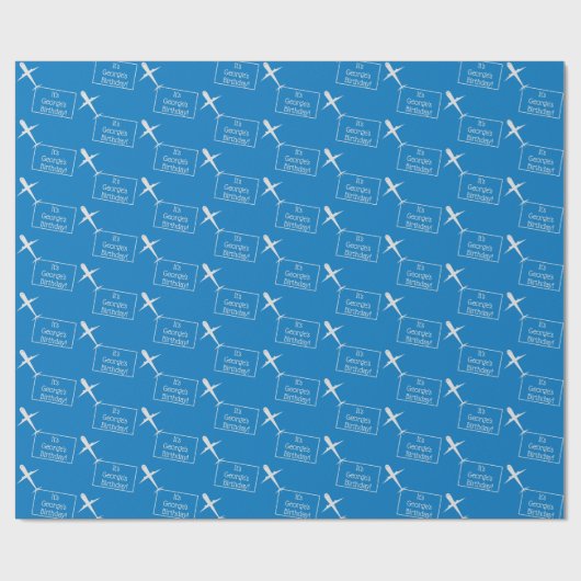 Papier Cadeau Aéronef vol personnalisé drapeau d'anniversaire su (Plat)