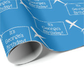 Papier Cadeau Aéronef vol personnalisé drapeau d'anniversaire su (Coin rond)