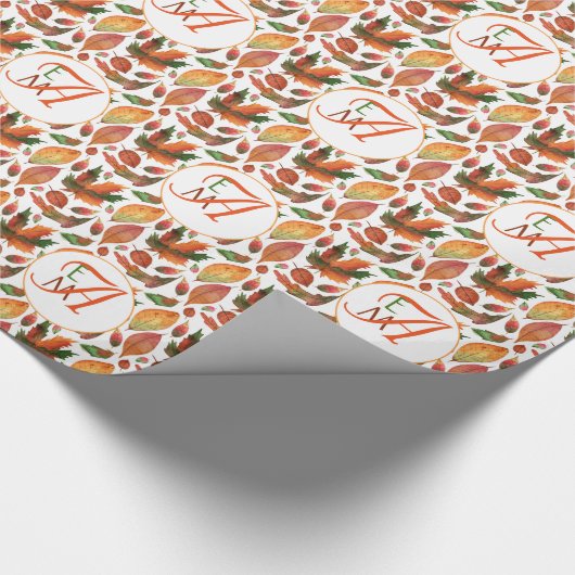 Papier Cadeau Affaire Orange Green Decor (Coin)