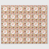 Papier Cadeau Affaire Orange Green Decor (Plat)