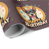 Papier Cadeau Affenpinscher Chien coloré (Coin rond)