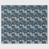 Papier Cadeau Affenpinscher Chien équitation Moto Noël (Plat)