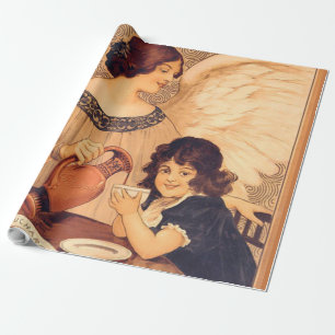 Papier Cadeau Affiche Antique d'Ange au Chocolat Français : Art