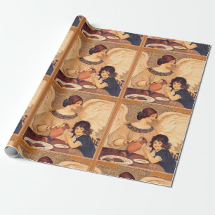 Papier Cadeau Affiche Antique d'Ange au Chocolat Français : Art