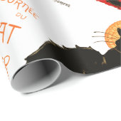 Papier Cadeau Affiche Classique Chat Noir de Steinlen en Noir (Coin rond)