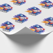 Papier Cadeau Affiche d'aventure spatiale | L'aventure vous atte (Coin)