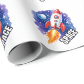 Papier Cadeau Affiche d'aventure spatiale | L'aventure vous atte (Coin rond)