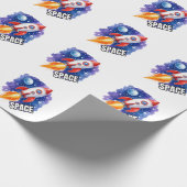 Papier Cadeau Affiche d'aventure spatiale | L'aventure vous atte (Coin)