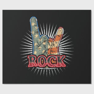 Papier Cadeau Affiche de concert de groupe de rock vintage USA a