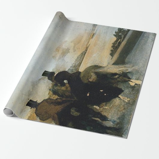 Papier Cadeau Affiche de Decoupage de cavaliers de casquette (Déroulé)