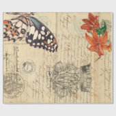 Papier Cadeau Affiche de Decoupage de papillon de Boho (Plat)