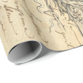 Papier Cadeau Affiche de Decoupage de papillon de Boho (Coin rond)