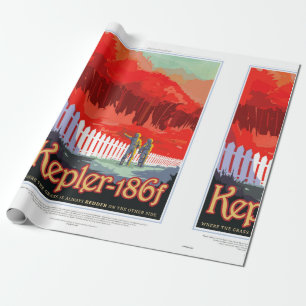 Papier Cadeau Affiche de voyage futur de la NASA - Kepler 186f