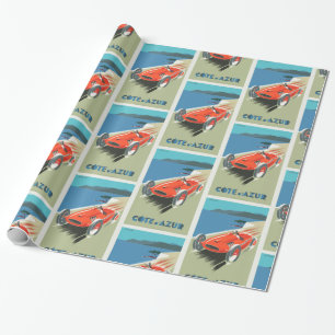 Papier Cadeau Affiche de voyage vintage Cote d Azur française