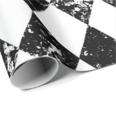 Papier Cadeau Affiche noire et blanche de Decoupage de harlequin (Coin rond)