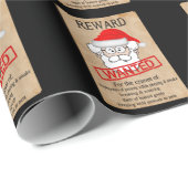 Papier Cadeau Affiche Recherchée drôle du père noël (Coin rond)