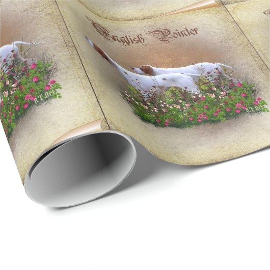 Papier Cadeau Affiche Triptyque Tapisserie Pointer Anglais Acryl (Coin rond)