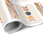 Papier Cadeau Affiches Abstraites de la lune Sun Boho (Coin rond)