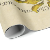 Papier Cadeau Affiches de Decoupage de Français de papillon (Coin rond)